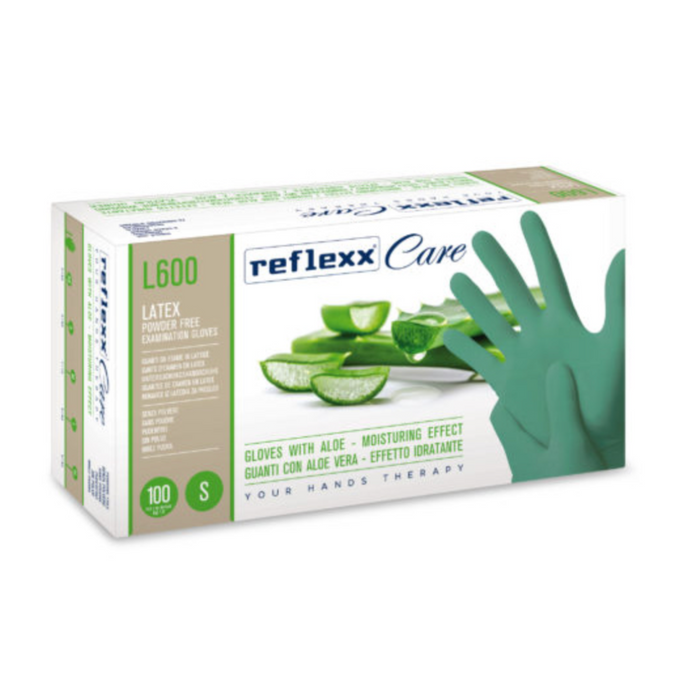 REFLEXX GUANTI IN LATTICE SENSITIVE VERDI CON ALOE VERA POWDER FREE 100pz.