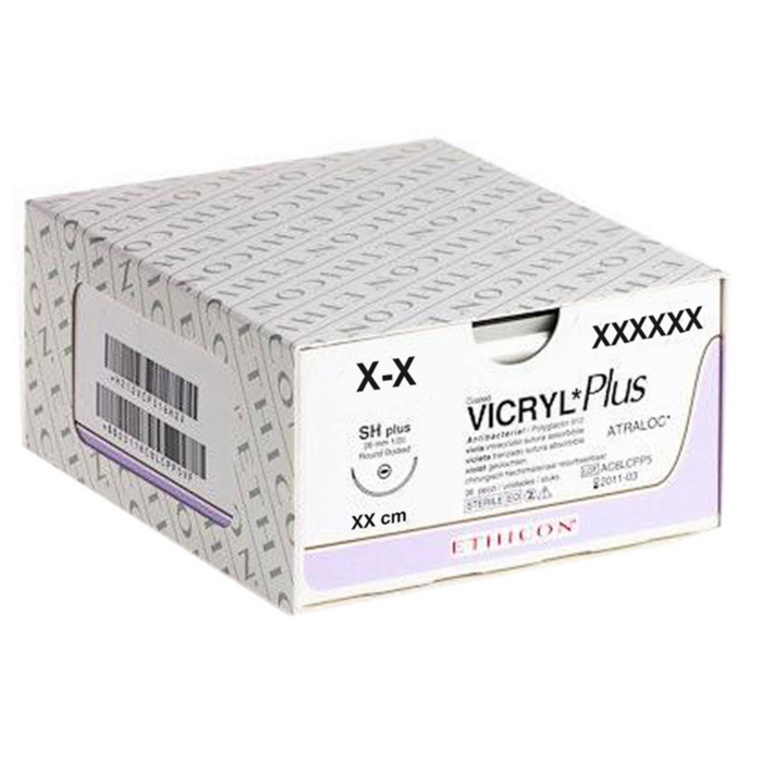 ETHICON SUTURA SINTETICA VICRYL PLUS ASSORBIBILE: VISI-BLACK, 1/2 CERCHIO, FILO 70cm