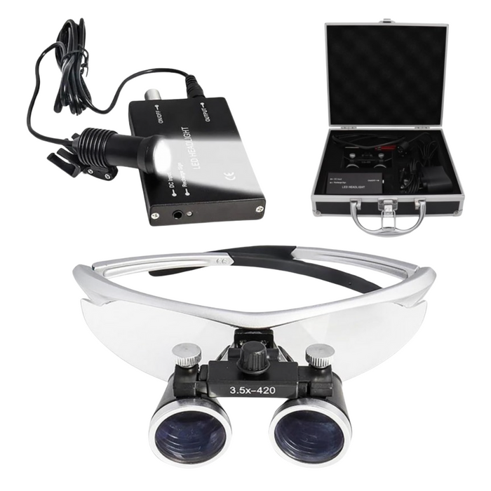 OCCHIALI BINOCULARI SISTEMA INGRANDENTE 3,5X CON LUCE LED