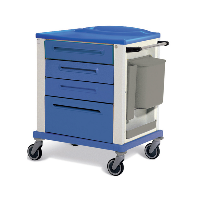 CARRELLO BASIC MEDICAZIONE ED EMERGENZA STANDARD BLU