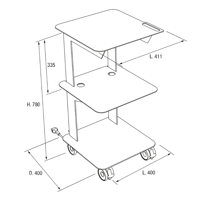 ZILFOR C3RAT CARRELLO A TRE PIANI ASTRO