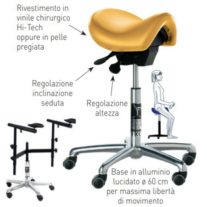 BAMBACH SADDLE SEGGIOLINO A SELLA STANDARD IN VINILE HI-THEC