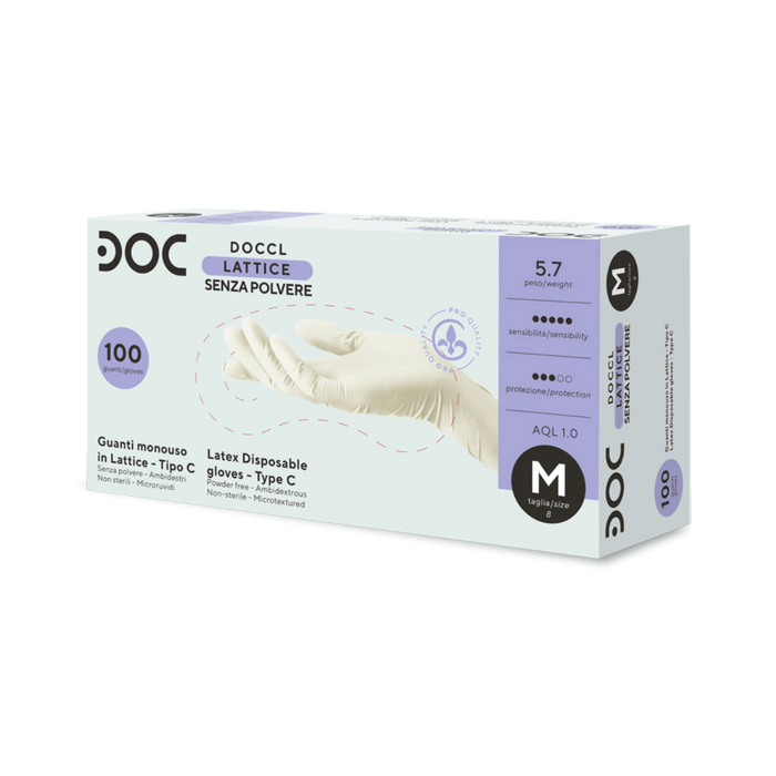 DOC GUANTI POWDER FREE LATTICE CLORINATI MICRORUVIDI 100pz.