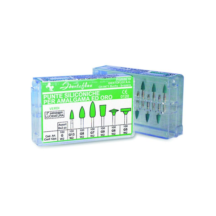 IDENTOFLEX Gommini RA Identoflex G9 verdi per lucidatura dentale 12pz