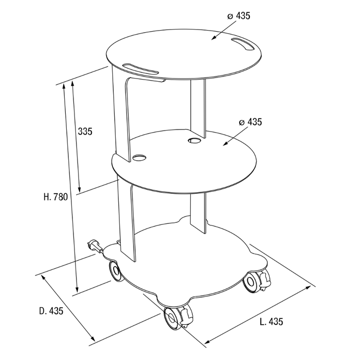 ZILFOR C3RCS COSMO THREE-DECKER TROLLEY