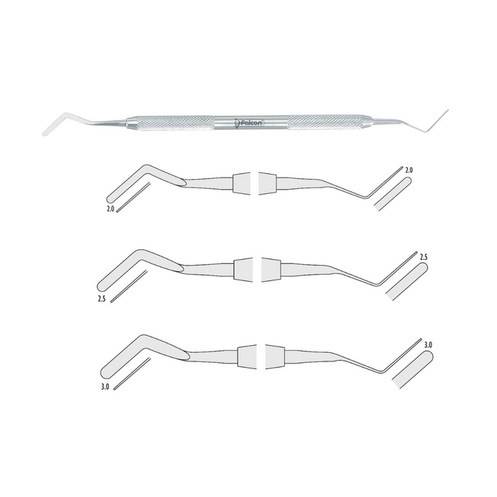 FALCON MEDICAL CLASSIC-ROUND STRUMENTO PER OTTURAZIONI DOPPIO FIG. 10, FIG. 11, FIG. 12