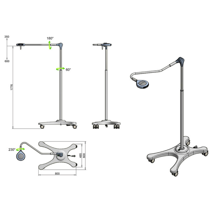 LAMPADA OPERATORIA SATURNO A 9 LED 50.000 LUX