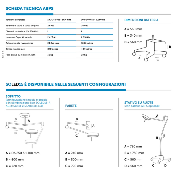 ACEM LAMPADA A LED FOCALIZABILE PER DIAGNOSTICA E PICCOLA CHIRURGIA SOLED 15F