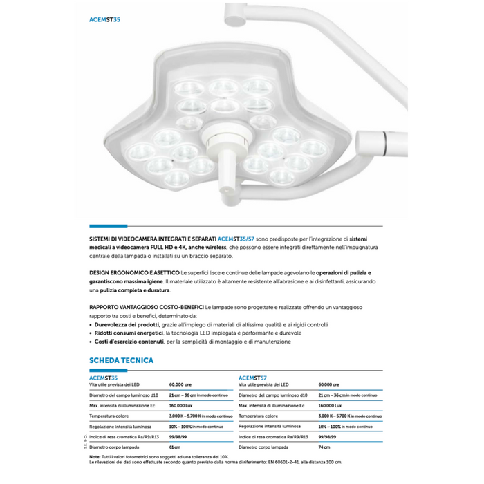 ACEM LAMPADA SCIALITICA PER SALA OPERATORIA A LED ACEMST35/57