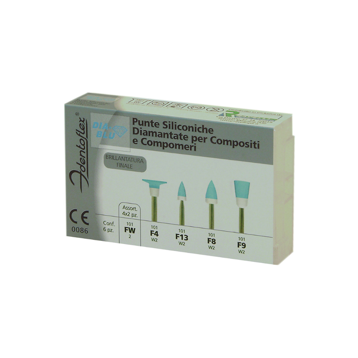 IDENTOFLEX DIA-BLU Gommini diamantati per lucidatura dentale 6pz