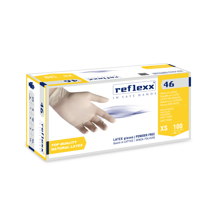 REFLEXX GUANTI R46 LATTICE AMBRATI SENZA POLVERE 100pz.