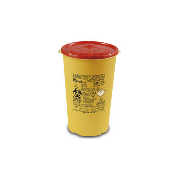 CONTENITORE DI SICUREZZA DISPO 2 PER SMALTIMENTO AGHI E BISTURI CAP. 2L 1pz.