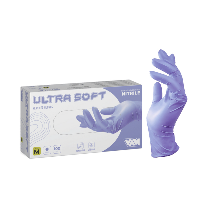 GUANTI SENZA POLVERE ULTRA SOFT NITRILE VIOLA 100pz.