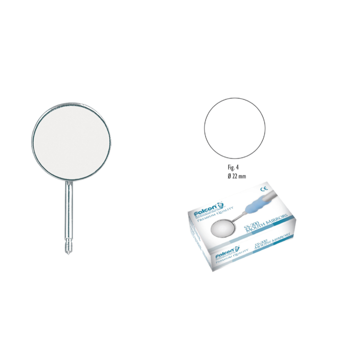 FALCON MEDICAL SPECCHIETTI PER BOCCA CROMATI A RIFLESSIONE FRONTALE IN ACCIAIO INOX 12pz.